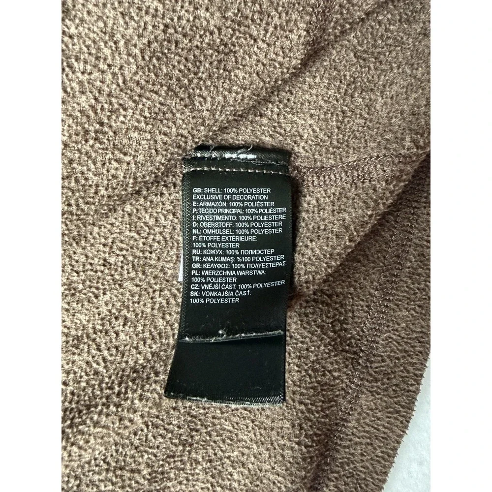 The North Face Mens LG Brown Glacier 1/4 Zip Fleece Pullover Jacket Logo EU